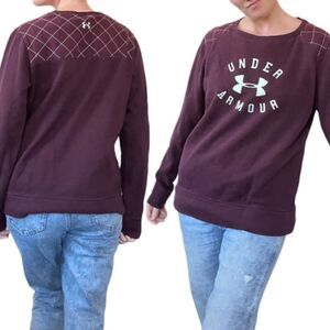 Under Armour Crewneck Purple Sweatshirt with Quilted Detail Medium